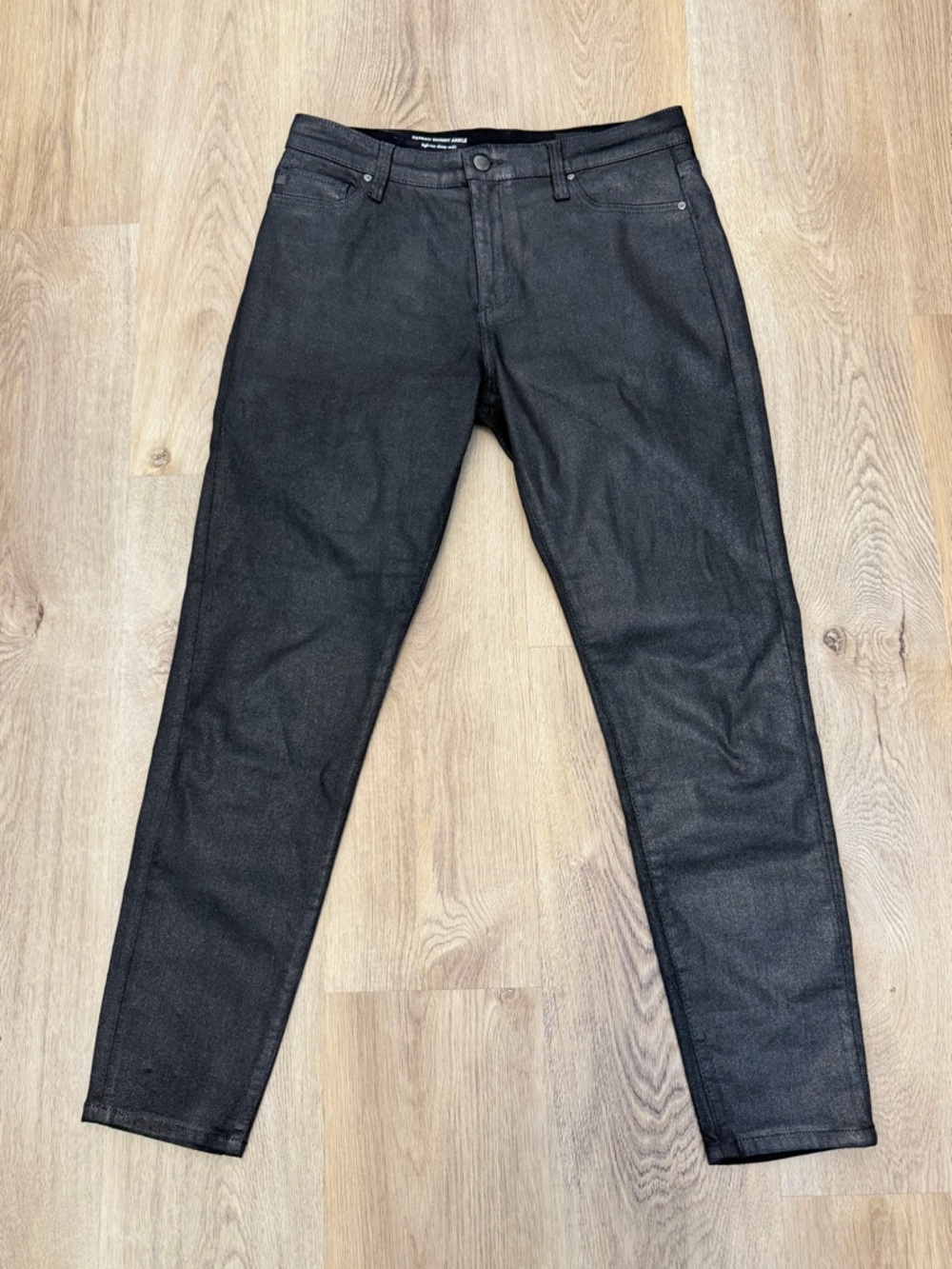 Farrah Skinny Ankle Black Sparkle High Rise Jeans
